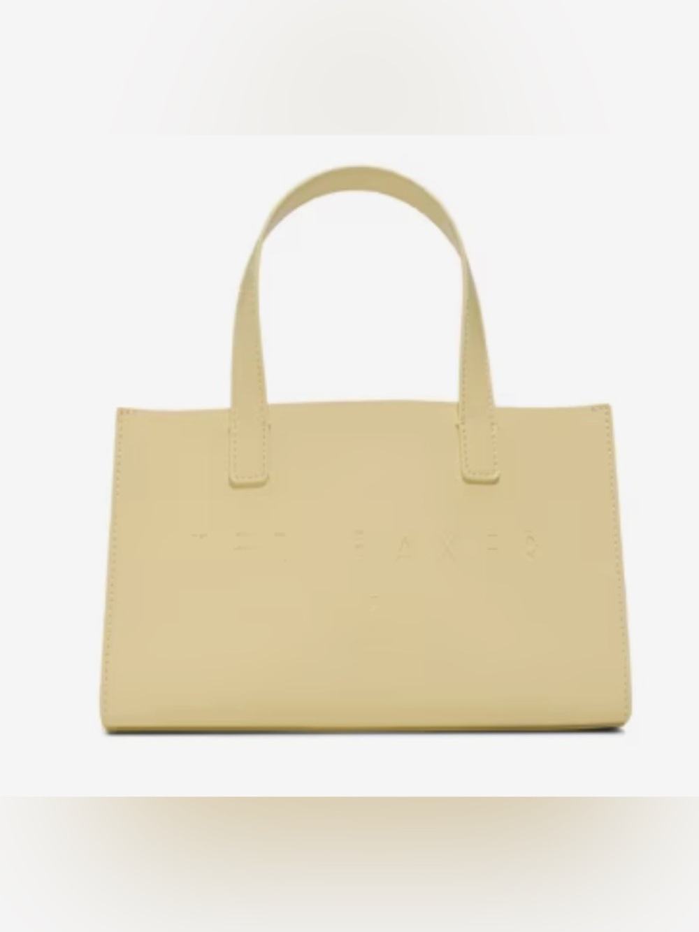 Ted Baker Pale Yellow Structured Top-Handle Tote